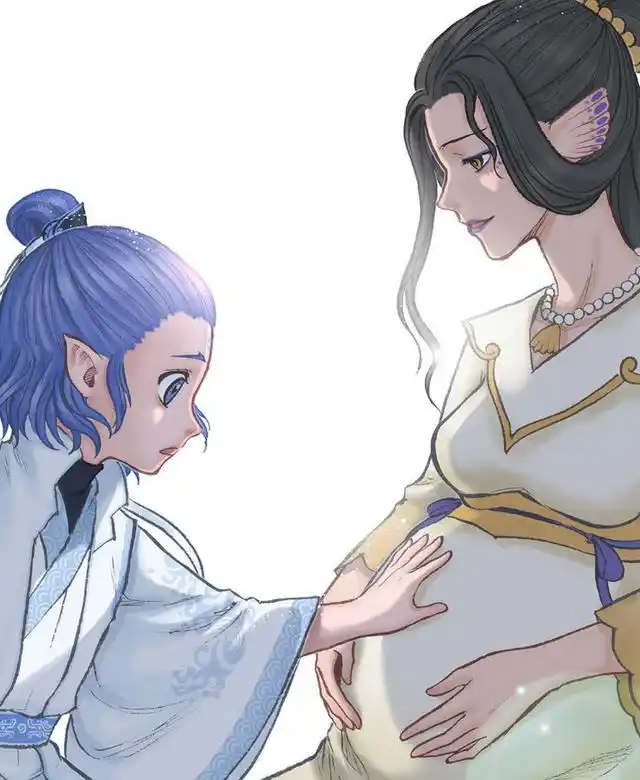 从谷紫肚子上传来的温度,使敖丙感到特别温暖,谷紫说的孩子是