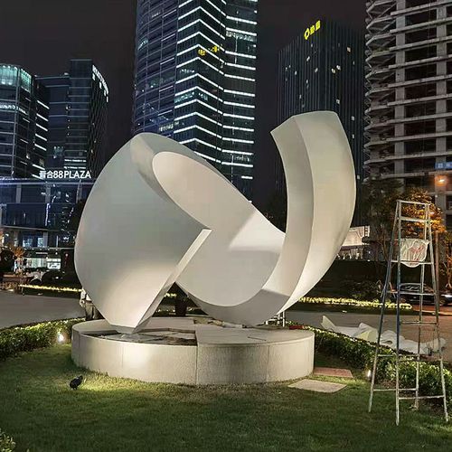 厂家定制商业广场户外大型不锈钢飘带雕塑 园林景观艺术装置小品