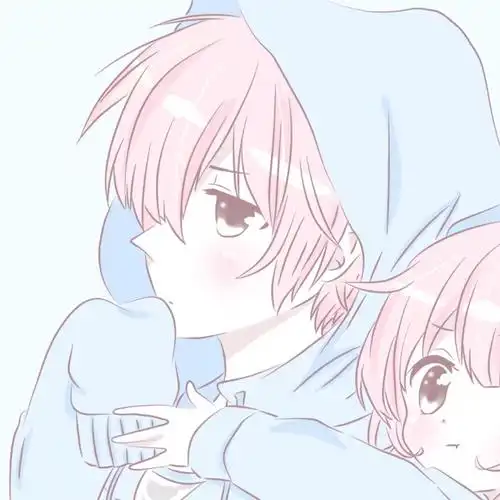 情侣头像自描可爱少女一对
