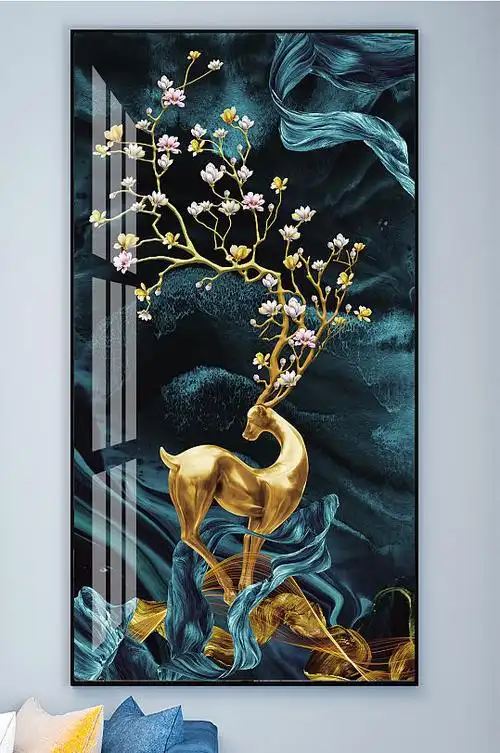 发财鹿麋鹿金色玄关