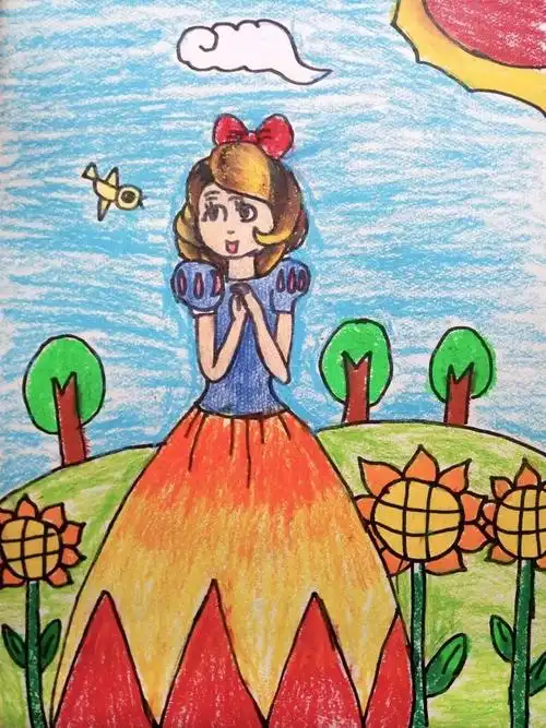 纯真《美丽的白雪公主》高抒言7岁2茉莉公主画得很传神!