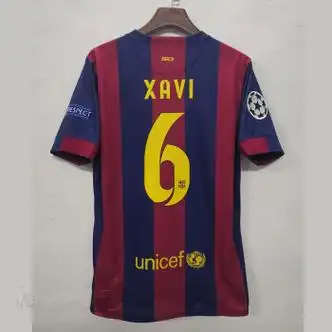 sknw官方1415赛季巴萨主场球衣欧冠决赛10梅西11号内马尔复古 6号哈维