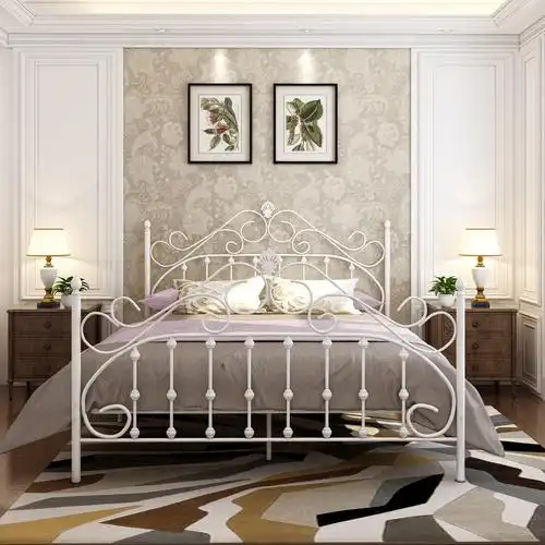 北欧简约现代网红公主床单人床1.2铁艺双人床架子可拆卸1.5米1.