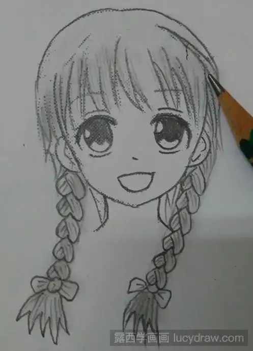 教你画动漫少女的辫子