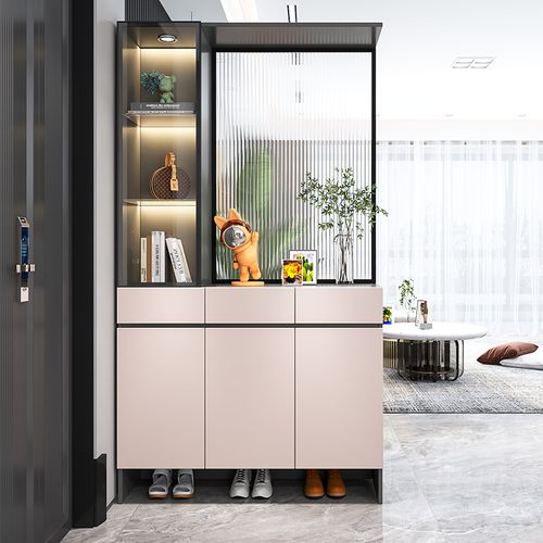 轻奢鞋柜屏风一体客厅柜现代简约入户玄关柜隔断柜客厅装饰柜酒柜