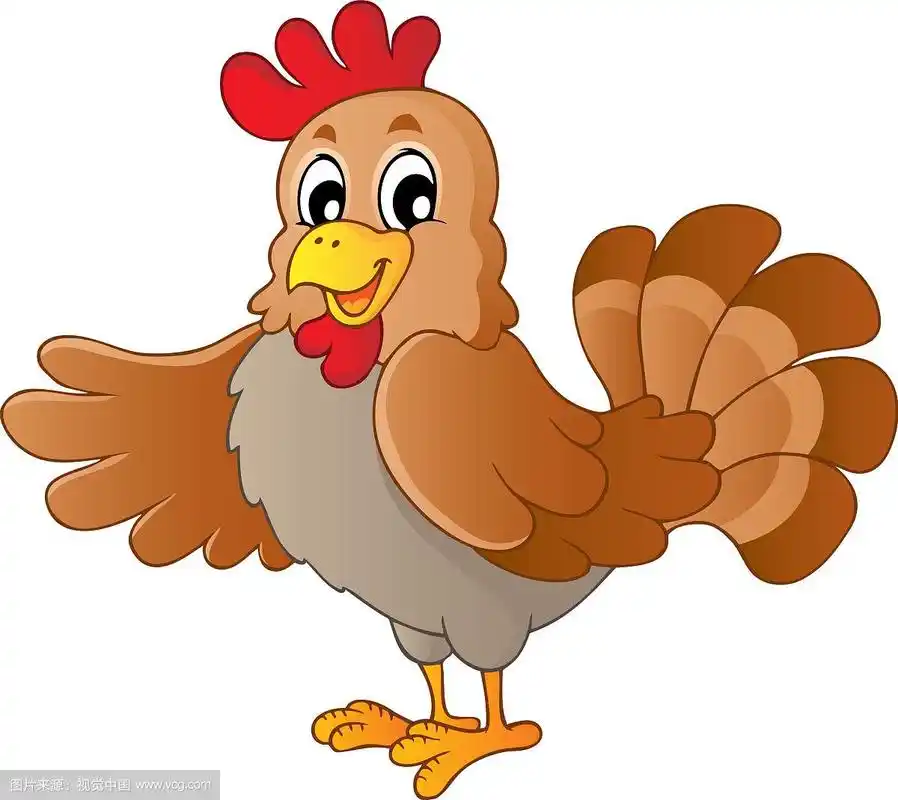 快乐的卡通母鸡