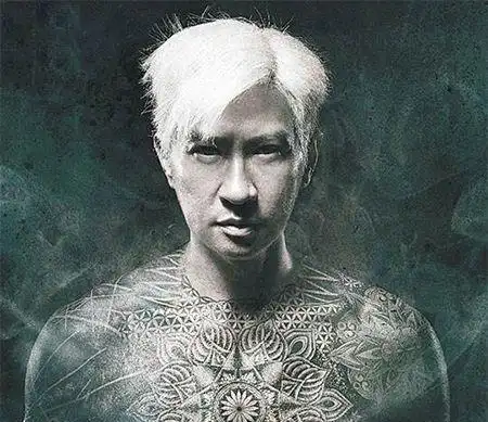 香港演员张家辉陀地驱魔人刺青图案 - 纹身秀