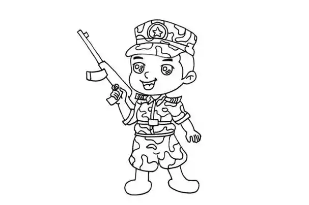 特种部队士兵简笔画步骤