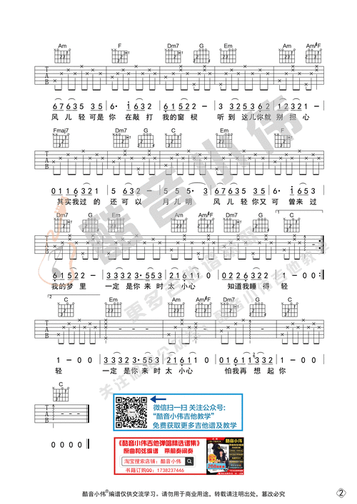 《一荤一素》吉他谱初级版简单酷音小伟吉他教学