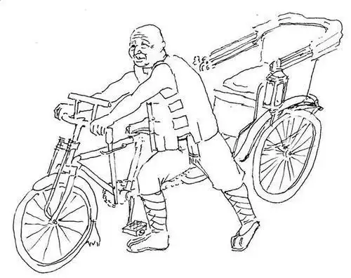 老北京人力车简笔画