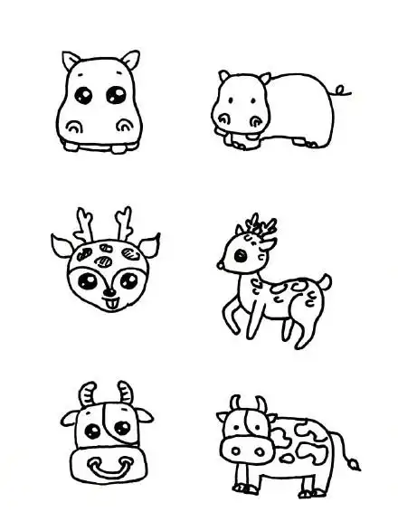 超全萌萌哒小动物简笔画大集合,留着教小朋友!