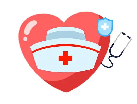 红色爱心卡通护士帽医疗健康主题jpg素材卡通护士节护士帽元素