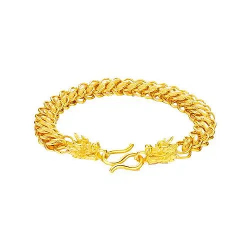 zhaoliang兆亮珠宝390元克黄金手链男款足金999金手链泰国龙头宽霸气