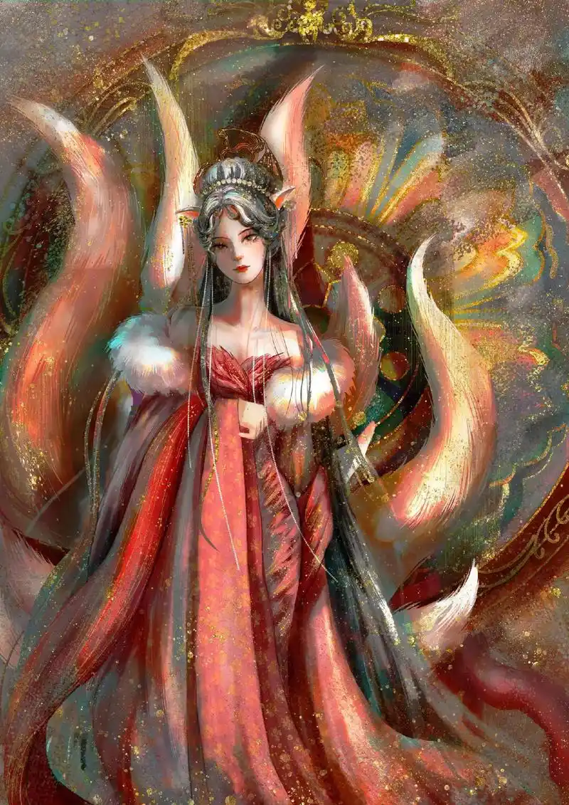 古风插画之九尾狐.