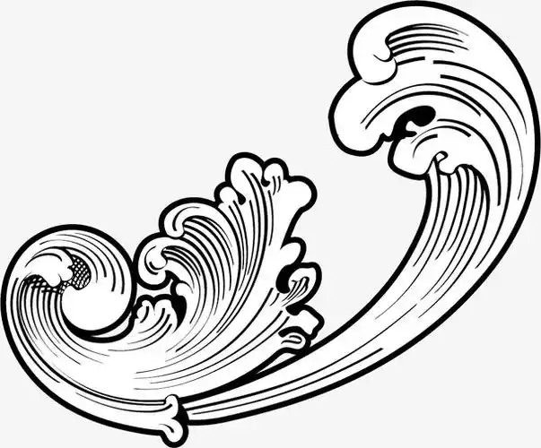 关键词 : 水波,线描,黑白