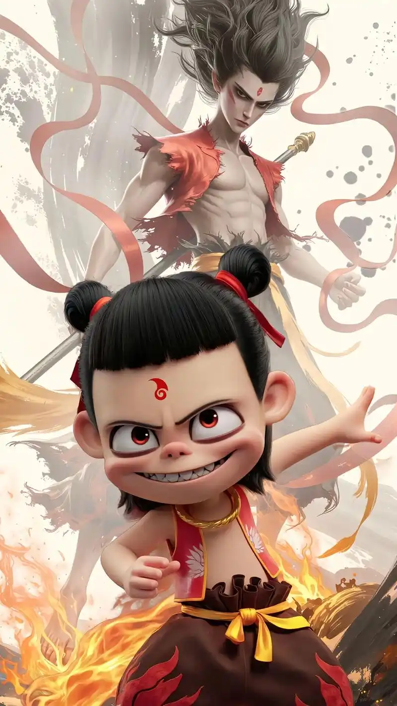 哪吒全屏超清壁纸,小爷是魔那又如何!#手机锁屏 #手机墙纸