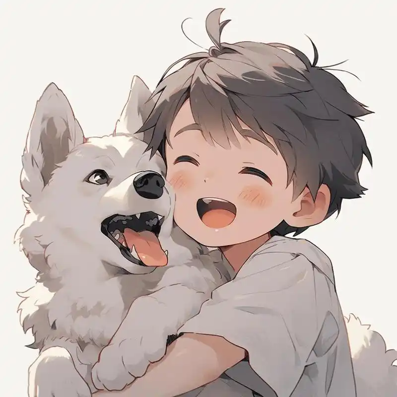 我又来送图了,狗狗与小男孩的头像#男生头像#治愈系头像 #超 - 抖音