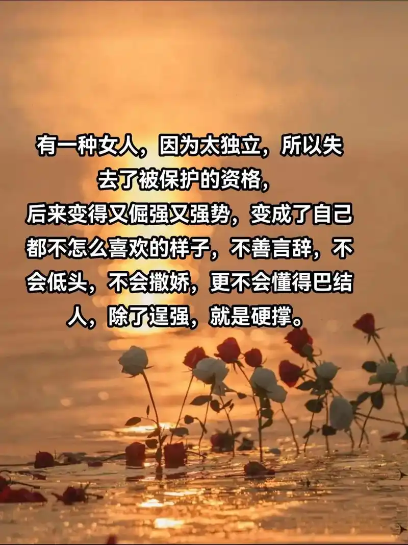 有一种女人,因为太独立,所以失去了被保护的资格,后来变得又倔强又