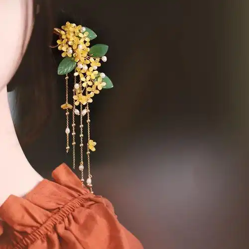 桂花簪 发钗 古风古典旗袍 中国风 少女 日常配饰发簪流苏 步摇