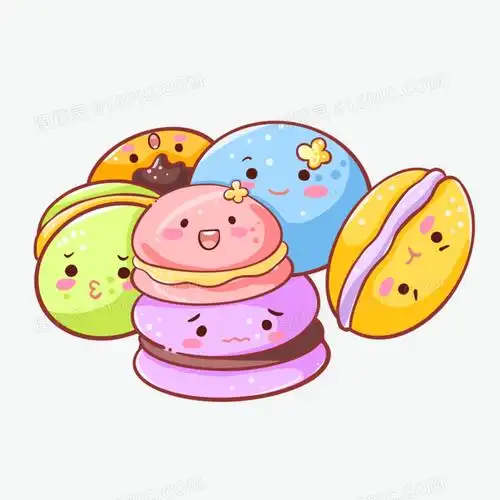 可爱卡通马卡龙拟人元素