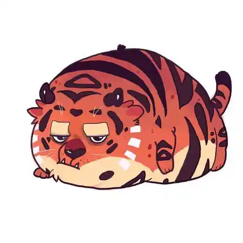 三只胖老虎|插画|创作习作|蔚兰酱 - 临摹作品 - 站酷 (zcool)