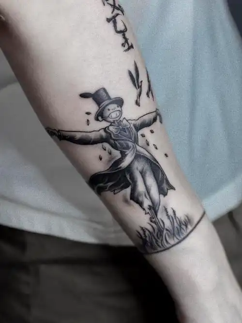 夏至-稻草人_纹身图案手稿图片_陈利的纹身作品集