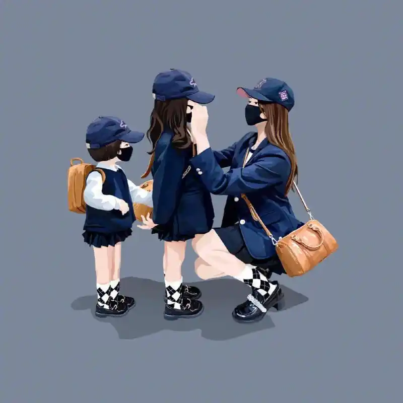 两个女儿亲子头像来了#两个女儿的幸福 #一起换头像  - 抖音