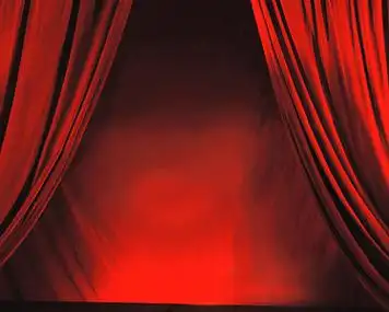 大气红色喜庆舞台幕布帷幕背景图
