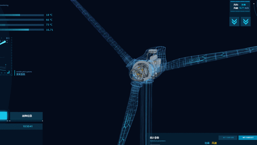 基于h5与webgl的科幻风机3d展示