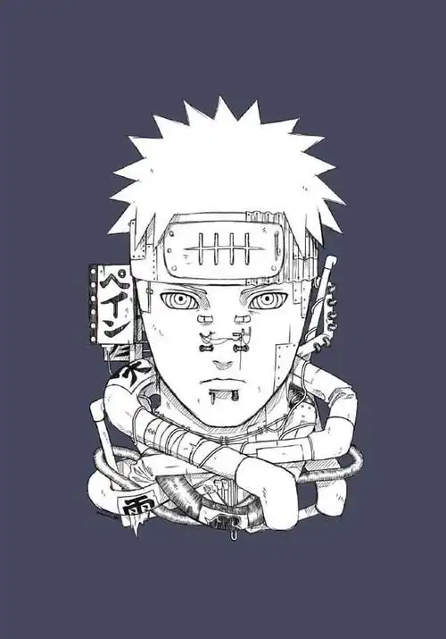 机械画风对于佩恩天道来说很搭调,缠绕的铁管像极了雾隐村的画风,"雨"