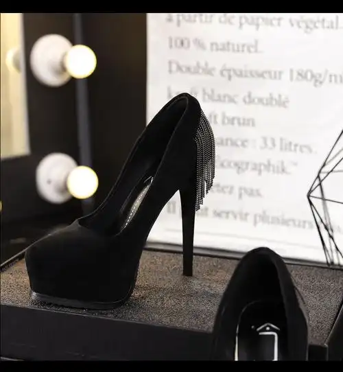 情趣高跟鞋防水台高跟鞋女2021新款秋款黑色细跟性感法式单鞋小众气质