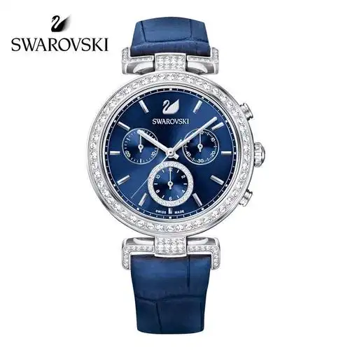 施华洛世奇erajourney华丽复古典雅女手表腕表蓝色皮带5479239