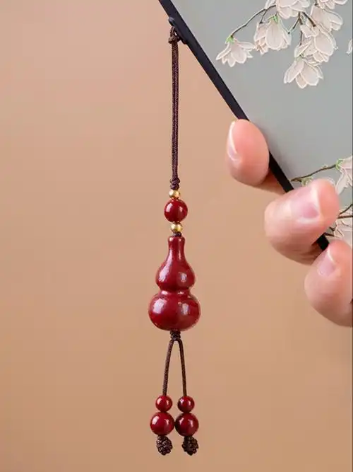 保真朱砂葫芦福禄手机链吊坠钥匙扣链
