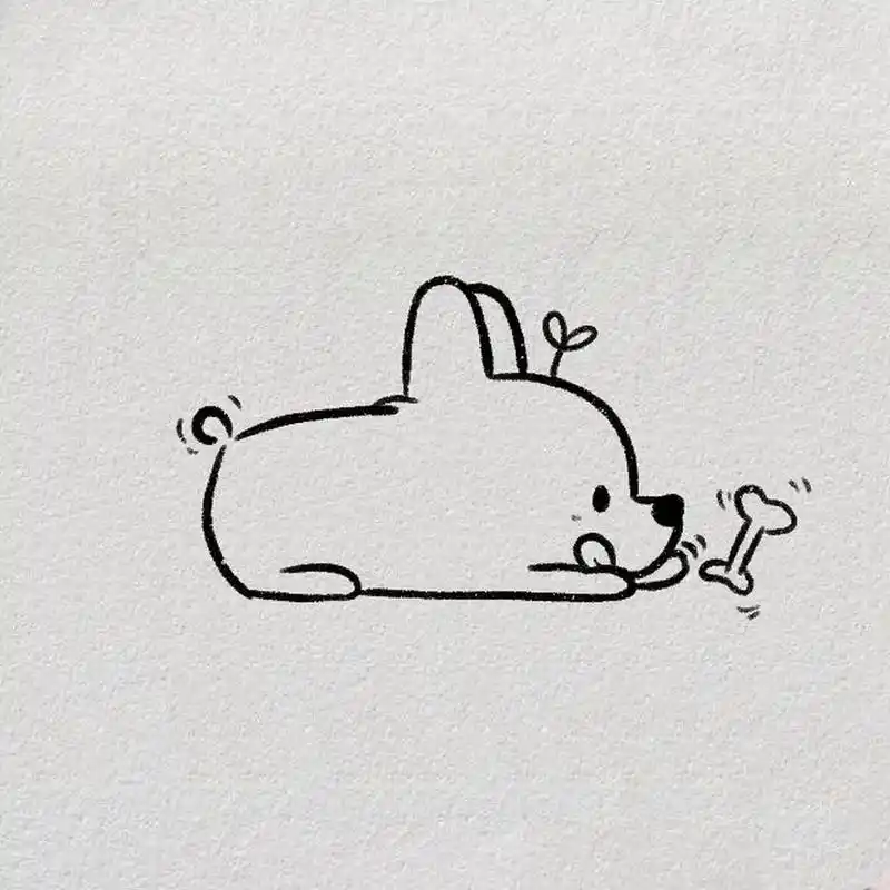 简笔画大全04 可爱小狗98非原创,临摹绘画学习 #简笔画教程# #临摹