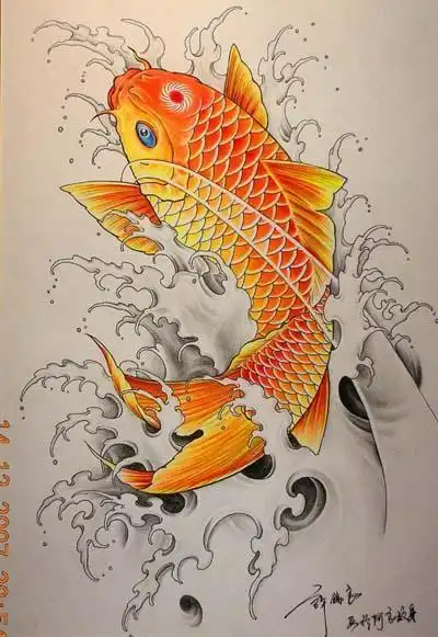 简笔画彩色鲤鱼