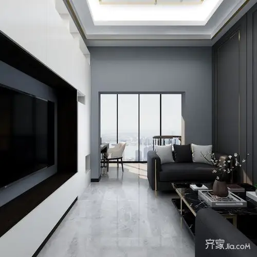 65现代小户型/一房装修效果图,65m05现代轻奢一居装修案例效果图