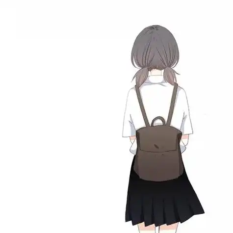 一对背影背包的情侣动漫头像