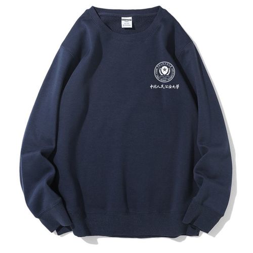 无帽公大圆领套头卫衣纪念品外套毕业校服礼物ppsuc大学校服简约