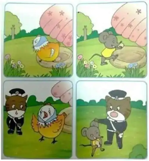 (一)看图说话       请小朋友将以下4幅图片组成了一个完整的小故事