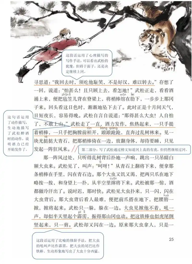 统编教材五年级语文下册《景阳冈》课文笔记