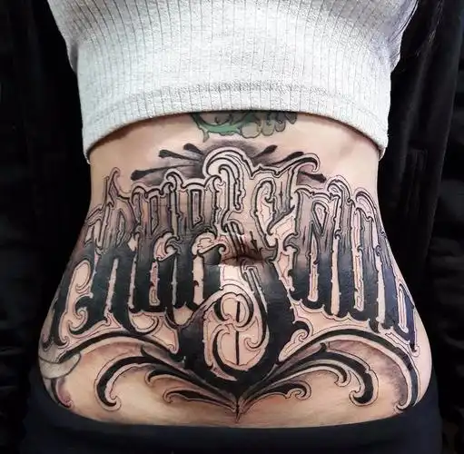 15款黑色象征自由纹身花体英文字纹身手字母图案(4)