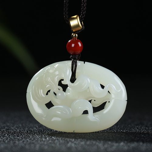 女款玉坠玉石天然吊坠蝙蝠白玉男女福气挂件颈饰