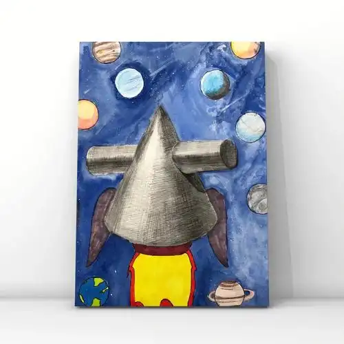 学习圆锥圆柱穿插体的素描画法.2.场景的创意与联想.