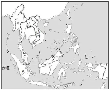 读东南亚地区图完成下列要求