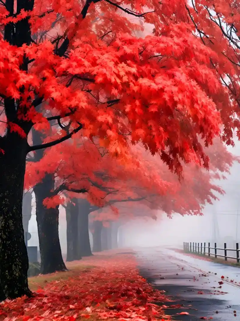 枫叶子林入秋,红天欲满入冬#秋天 #落叶深秋 #壁纸#治愈 - 抖音