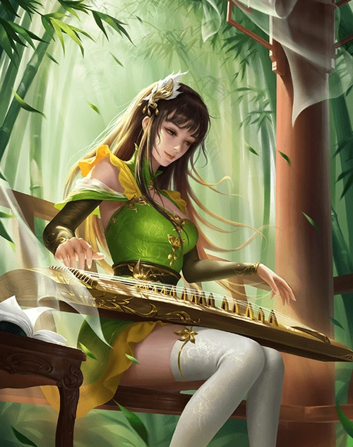 抚琴思君 小乔_匠人绘