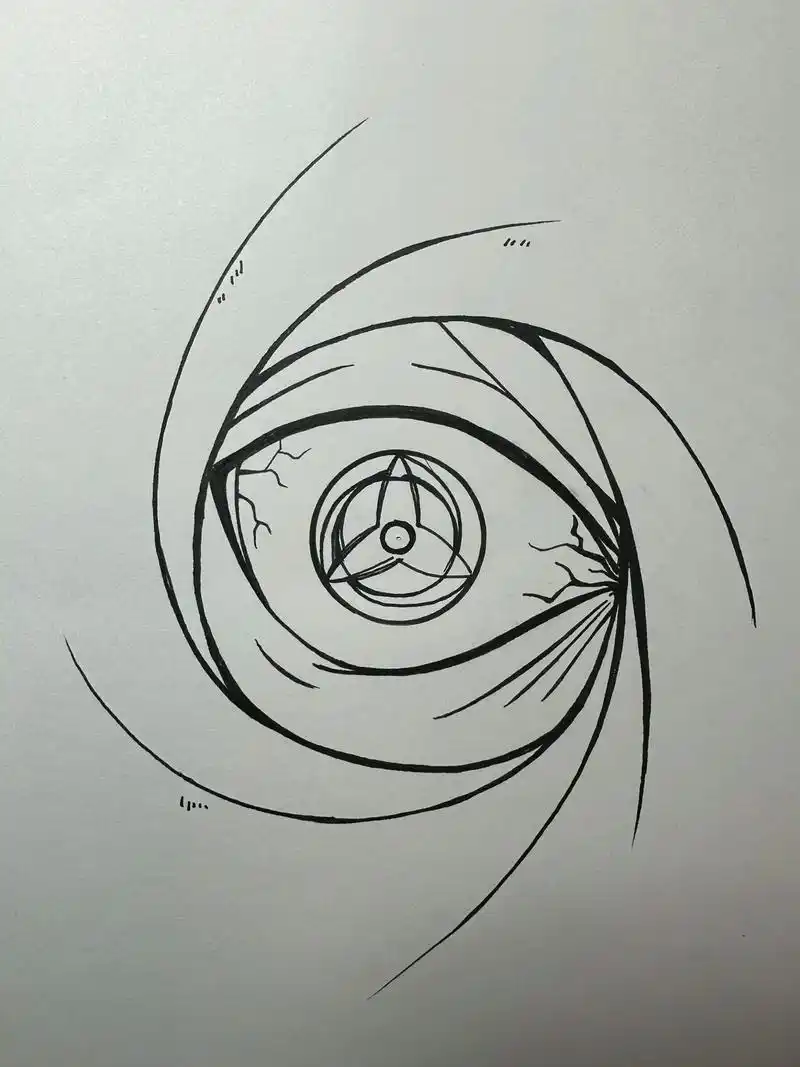 神威写轮眼上色绘画过程.#日常瞎画 #绘画 #手绘 #宇智波 - 抖音