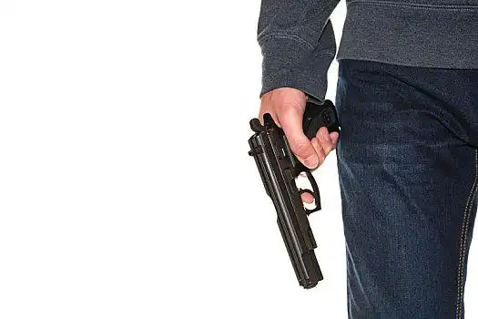 男人,手,拿着,枪,隔绝,白色背景,背景