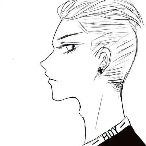 男生侧面头像简笔画