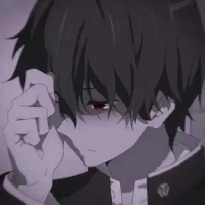 高清很丧的动漫男头黑白冷酷侧脸图片,男生头像图片